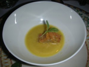 Restaurante l´Entiscar. Foie con emulsion de maiz tostado